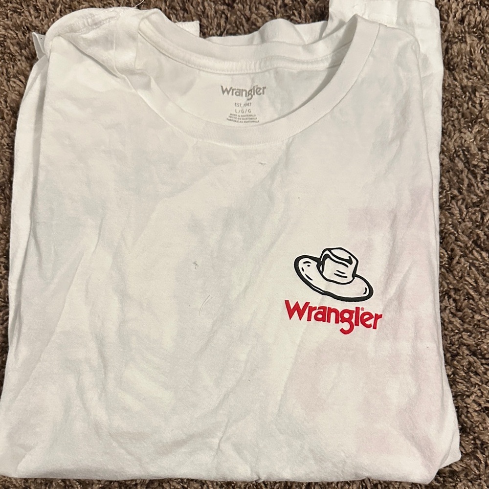 Wrangler White Tee with Red Logo